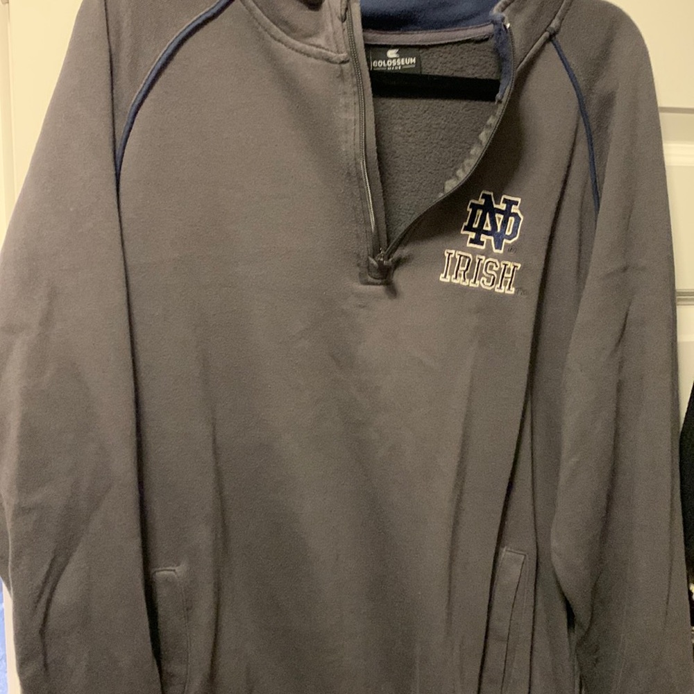Mens large notre dame quarter zip up sweater